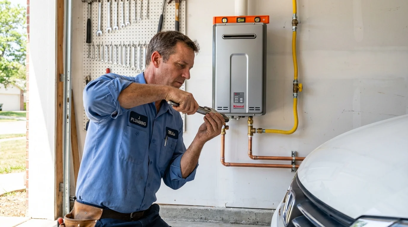 Tankless water heater installation by a Johns Plumbing LLC plumber in Northbrook